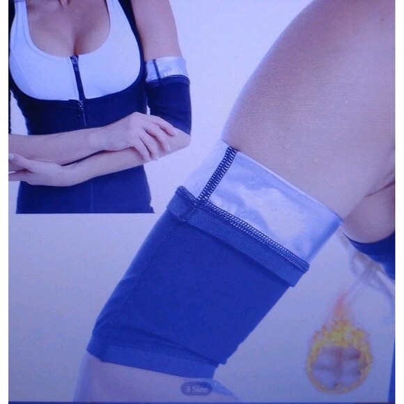 Women Arm Trimmers Sauna Sweat Arm Bands Arm Shaper Wraps Weight Loss 4XL Black - Picture 3 of 7